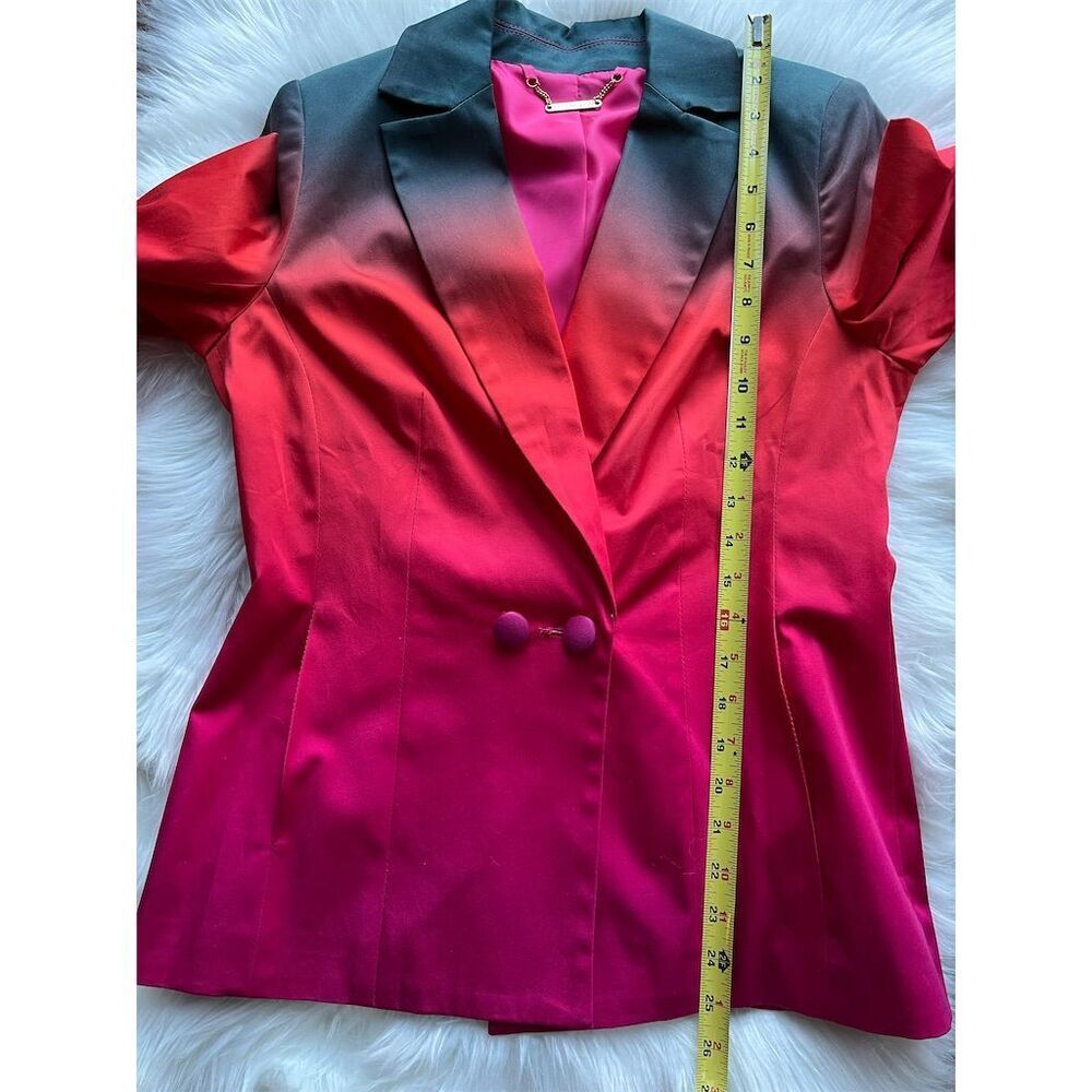 🆕 Trina Turk Women's Pink Ombre Blazer Size 4 Double-Button Tailored - Picture 12 of 16